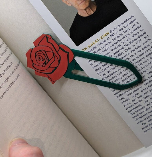 Rose Bookmark | Last Line Reminder | Flower Place-Keeper | Pretty Floral Clip | 3D Print - [3D]en